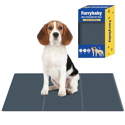 furrybaby Kühlmatte für Hunde, kühlende Matte für Hunde, Gel-Pads für Haustierbett, kühles Bett (grau, groß, 50 x 90 cm) von furrybaby