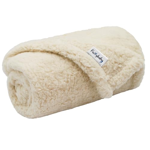 furrybaby Premium Flauschige Fleece Hundedecke,Weiche und Warme Hündchen Decke für Hund und Katze (S 60x80cm, Beige) von furrybaby