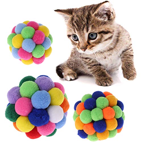 Katzenspielzeug, bunt, handgefertigt, mit Glöckchen, interaktives Spielzeug S von fuwahahah