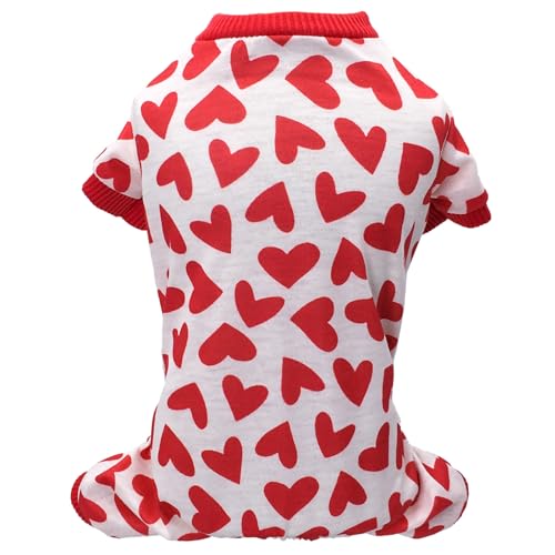 Haustier-Overall, Hunde-Overall, Herz-Druck, Rundhalsausschnitt, Haustier-Pyjama, Welpen, vierbeinige Kleidung für drinnen und draußen, Hunde-Pyjama Haustier-Overall, Hunde-Overall, Herz-Druck, Rundhalsausschnitt, Haustier-Pyjama, Welpen, vierbeinige Kleidung für drinnen und draußen, Hunde-Pyjama von fxwtich