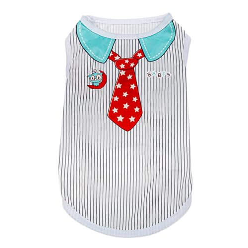 Haustier-Weste, gestreiftes Muster, Cartoon-Druck, Haustier-T-Shirt, Kleidung für Party, Haustierkleidung, Hunde-Shirt von fxwtich