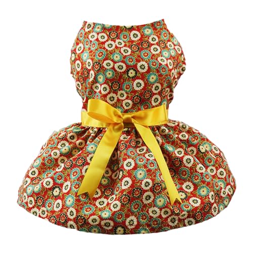 Haustierkleid, Vorderbein, Schleife, Dekor, Blasensaum, Welpen, niedlicher Blumendruck, für kleine und mittelgroße Hunde, Foto-Requisiten, Haustierkleidung, Haustierkostüm Haustierkleid, Vorderbein, Schleife, Dekor, Blasensaum, Welpen, niedlicher Blumendruck, für kleine und mittelgroße Hunde, Foto-Requisiten, Haustierkleidung, Haustierkostüm von fxwtich