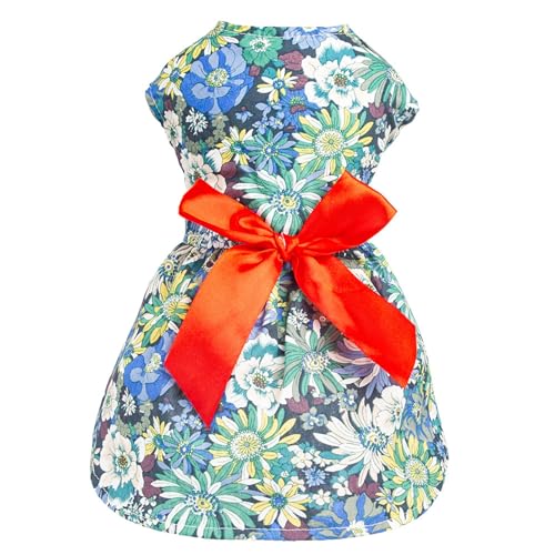 Haustierkleid für Hunde, auffällig, weich, bequem, mit Schleife, Prinzessinnen-Hund, Blumendruck, Rock, Haustierzubehör, Haustier-Prinzessinnenkleid Haustierkleid für Hunde, auffällig, weich, bequem, mit Schleife, Prinzessinnen-Hund, Blumendruck, Rock, Haustierzubehör, Haustier-Prinzessinnenkleid von fxwtich