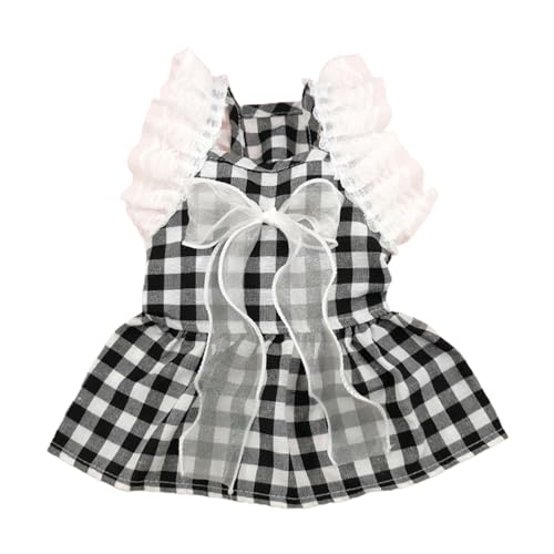 Haustierkleid für Hunde, entzückende Spitzennähte, Rüschenärmel, kariert, mit Schleife, Prinzessin, Alltagskleidung, Haustier-Sommerkleid Haustierkleid für Hunde, entzückende Spitzennähte, Rüschenärmel, kariert, mit Schleife, Prinzessin, Alltagskleidung, Haustier-Sommerkleid von fxwtich