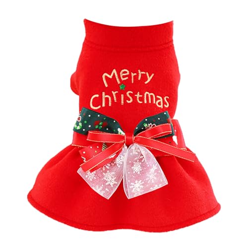Haustierkleid mit Weihnachtselementen, zum Festbinden, für kleine Hunde, Prinzessin, Cosplay-Kostüm für Wiedervereinigung, Haustierkleidung von fxwtich