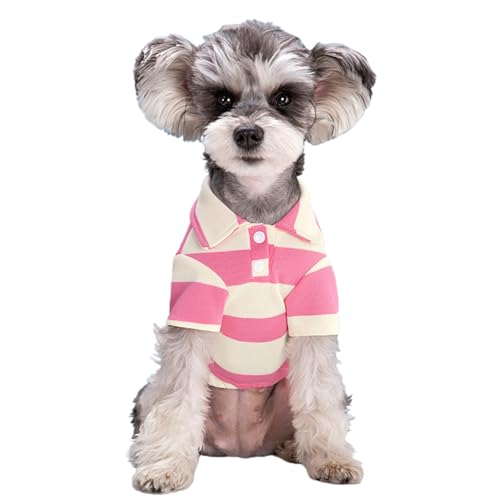 Haustierweste, Haustierweste, kontrastfarben, gestreift, weich, atmungsaktiv, Sommer-Hundekleidung für Bichon, Pudel, Chihuahua, Hund, gestreiftes T-Shirt von fxwtich