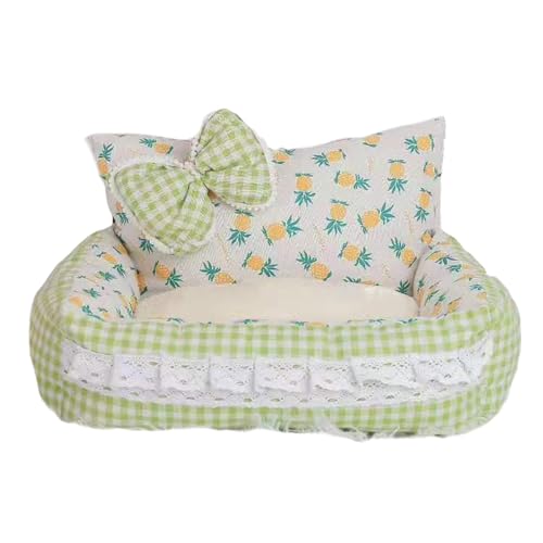 Hundebett mit exquisitem Muster, rutschfeste Unterseite, superweich, lichtecht, Knoten-Design, dekorativ, super bequem, Prinzessinnen-Hundebett, Haustier-Schlafbett von fxwtich