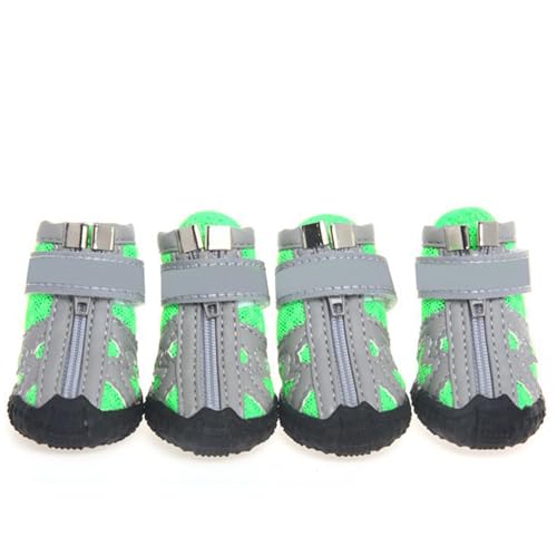 Hundeschuhe, reflektierend, atmungsaktiv, Netzstoff, Reißverschluss, Welpen, Sport, für Spaziergänge, Hunde, Welpen, 4 Stück Hundeschuhe, reflektierend, atmungsaktiv, Netzstoff, Reißverschluss, Welpen, Sport, für Spaziergänge, Hunde, Welpen, 4 Stück von fxwtich