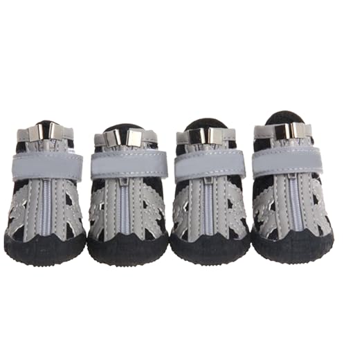 Hundeschuhe, reflektierend, atmungsaktiv, Netzstoff, Reißverschluss, Welpen, Sport, für Spaziergänge, Hunde, Welpen, 4 Stück Hundeschuhe, reflektierend, atmungsaktiv, Netzstoff, Reißverschluss, Welpen, Sport, für Spaziergänge, Hunde, Welpen, 4 Stück von fxwtich