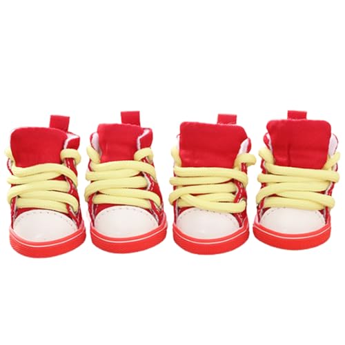 Hundezubehör, 4 Stück, rutschfeste Schnürung, atmungsaktive Haustierschuhe, Turnschuhe, Hundewelpenzubehör, Stiefel Hundezubehör, 4 Stück, rutschfeste Schnürung, atmungsaktive Haustierschuhe, Turnschuhe, Hundewelpenzubehör, Stiefel von fxwtich