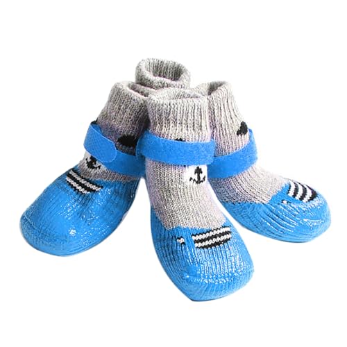 Hundezubehör, 4 Stück/Set, für drinnen und draußen, rutschfeste Silikonsohle, Haustierschuhe, Welpen-Schuhe Hundezubehör, 4 Stück/Set, für drinnen und draußen, rutschfeste Silikonsohle, Haustierschuhe, Welpen-Schuhe von fxwtich