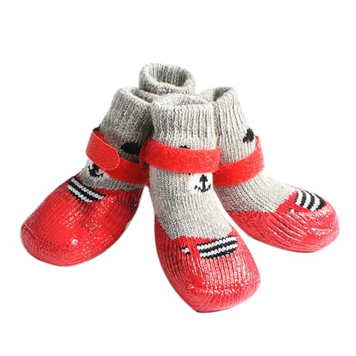Hundezubehör, 4 Stück/Set, für drinnen und draußen, rutschfeste Silikonsohle, Haustierschuhe, Welpen-Schuhe Hundezubehör, 4 Stück/Set, für drinnen und draußen, rutschfeste Silikonsohle, Haustierschuhe, Welpen-Schuhe von fxwtich
