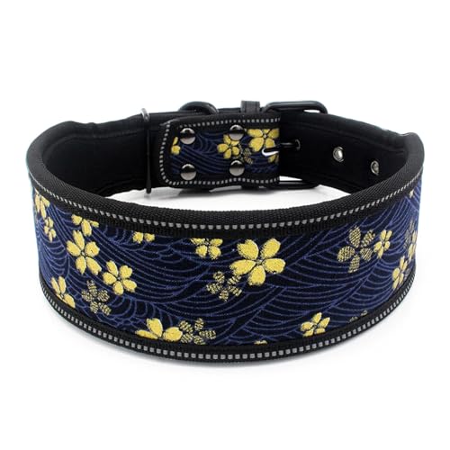 Hundezubehör, Blumen-Linien-Druck, reflektierend, verstellbar, weiches Nackenband Hundezubehör, Blumen-Linien-Druck, reflektierend, verstellbar, weiches Nackenband von fxwtich