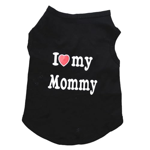 Hundezubehör mit Aufschrift "Lovely I Love My Daddy Mommy", für kleine Hunde, Welpen, Haustierkleidung, ärmellos von fxwtich