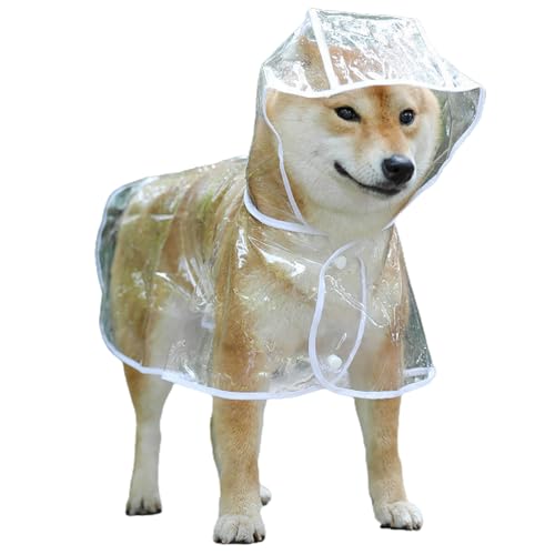 Transparenter Hunde-Regenmantel, transparentes Druckknopf-Design, mit Kapuze, minimalistisch, verstellbar, winddicht, weiche Hunde-Regenbekleidung, Regenausrüstung, transparenter Haustier-Regenmantel Transparenter Hunde-Regenmantel, transparentes Druckknopf-Design, mit Kapuze, minimalistisch, verstellbar, winddicht, weiche Hunde-Regenbekleidung, Regenausrüstung, transparenter Haustier-Regenmantel von fxwtich
