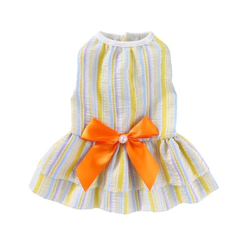 fxwtich Atmungsaktive Haustierkleidung, bequemes Hundekleid, Welpen-Prinzessin, gestreifter Schmetterlingsrock, Outfit, weiche Stoffröcke für Shih Tzu, Fadou, Corgi, Teddy, Bomei Gelb M fxwtich Atmungsaktive Haustierkleidung, bequemes Hundekleid, Welpen-Prinzessin, gestreifter Schmetterlingsrock, Outfit, weiche Stoffröcke für Shih Tzu, Fadou, Corgi, Teddy, Bomei Gelb M von fxwtich