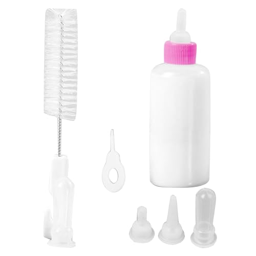 fxwtich Feedingbottleset Haustierprodukte, transparent, mit Skala, Silikon, 60 ml, für kleine Welpen, Haustierprodukte, Stillflaschen für Haustiere, 60 ml von fxwtich