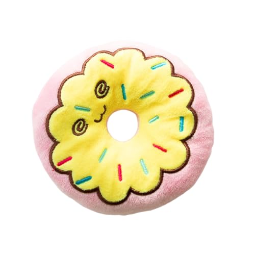 fxwtich Hundespielzeug Gefülltes Hundespielzeug Donut-Form Lindern Langeweile Spielspielzeug Haustier Spielzeug Plüsch Quietschspielzeug Hundespielzeug Hund Quietschendes Spielzeug Haustier Plüschtier von fxwtich