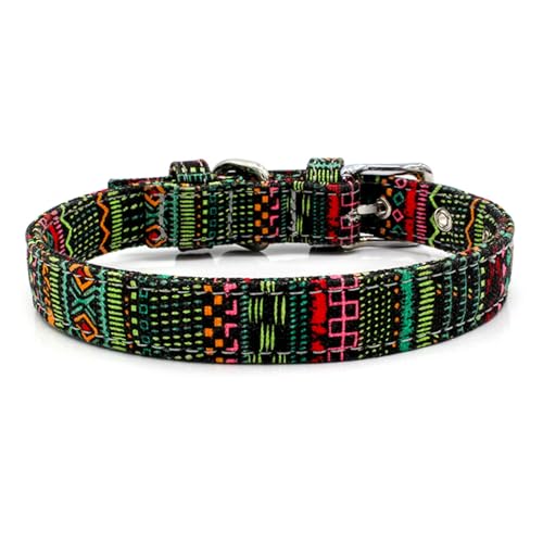 fxwtich Punkrockdogcollar Hundehalsband, Blumenmuster, weich, reflektierend, mit Schnalle, für Hunde, Halsband von fxwtich