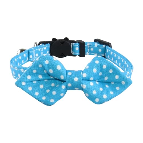 fxwtich Rostbeständiges Kupfer-Glocken-Haustierhalsband, bequem, langlebig, Fliege für Katzen mit einfarbigem Polka Dot, verstellbare Kätzchen-Welpen-Schnalle, rostfrei Blau fxwtich Rostbeständiges Kupfer-Glocken-Haustierhalsband, bequem, langlebig, Fliege für Katzen mit einfarbigem Polka Dot, verstellbare Kätzchen-Welpen-Schnalle, rostfrei Blau von fxwtich