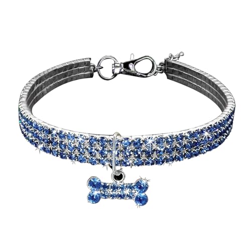 fxwtich Welpen-Halskette für Hunde, glänzend, kompakt, Legierung, mehrreihig, Strass, Haustier-Hundehalsband für Hundedekoration, Welpenhalsband, Haustiere von fxwtich