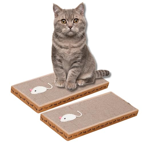 Garden Mile Kratzbrett für Katzen, doppelseitig, 37,5 cm x 12 cm, 2 Stück, für Kätzchen, Kratzbaum, Katzenkratzer für den Innenbereich, Zubehör, Kaninchenkratzer von garden mile