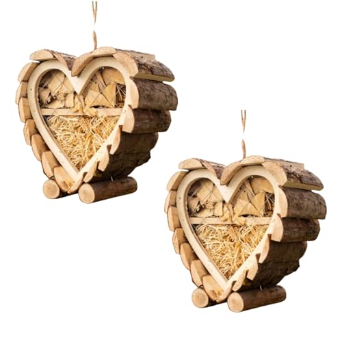 Garden Mile Set mit zwei Liebesherzen Käferhotels für Gärten, hängendes Käferhaus aus Holz für den Außenbereich, große Insektenhotels, Bienenhotel, Wildtier-Lebensraum, Käferhotel-Kits für Kinder und Garden Mile Set mit zwei Liebesherzen Käferhotels für Gärten, hängendes Käferhaus aus Holz für den Außenbereich, große Insektenhotels, Bienenhotel, Wildtier-Lebensraum, Käferhotel-Kits für Kinder und von garden mile