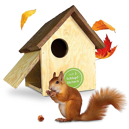 GARTENETAGE Eichhörnchen Kobel wetterfest/Robustes XL Eichhörnchen Haus zum Aufhängen/Eichhörnchen Nistkasten aus robustem Holz/Eichhörnchenhaus GARTENETAGE Eichhörnchen Kobel wetterfest/Robustes XL Eichhörnchen Haus zum Aufhängen/Eichhörnchen Nistkasten aus robustem Holz/Eichhörnchenhaus von gartenetage