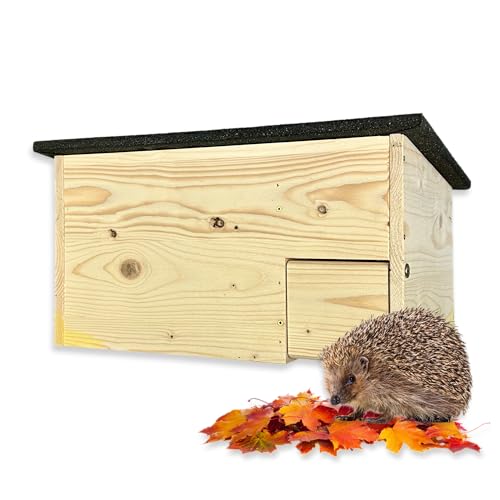 GARTENETAGE Igelhaus mit Rattenklappe aus Holz – wetterfestes Igelhotel für den Garten, sicherer Überwinterungsplatz, naturbelassenes Igelhaus für Wildtiere, nachhaltiger Unterschlupf GARTENETAGE Igelhaus mit Rattenklappe aus Holz – wetterfestes Igelhotel für den Garten, sicherer Überwinterungsplatz, naturbelassenes Igelhaus für Wildtiere, nachhaltiger Unterschlupf von gartenetage