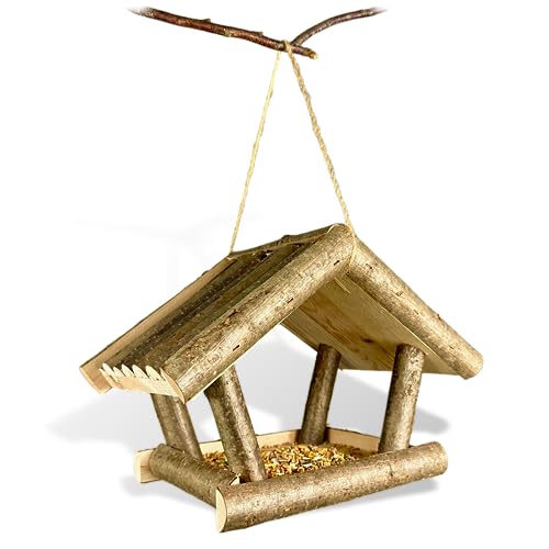 GARTENETAGE Vogelhaus Zum Aufhängen Wetterfest Hazel Aus Haselnussholz - Futterhaus Für Vögel Hängend - Robustes Vogelhäuschen Für Balkon & Garten GARTENETAGE Vogelhaus Zum Aufhängen Wetterfest Hazel Aus Haselnussholz - Futterhaus Für Vögel Hängend - Robustes Vogelhäuschen Für Balkon & Garten von gartenetage