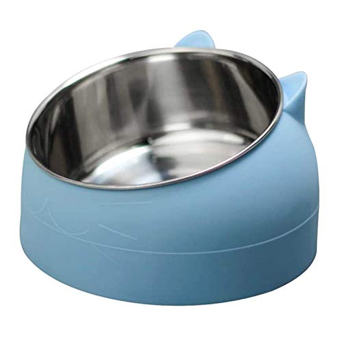 geneic Edelstahl Haustier-Futternapf für Katzen, Katzenfutter, Katzen-Wassernapf, Mehrzweck-Haustier-Futternapf, für Tierfutter und Wasser (blau) von geneic