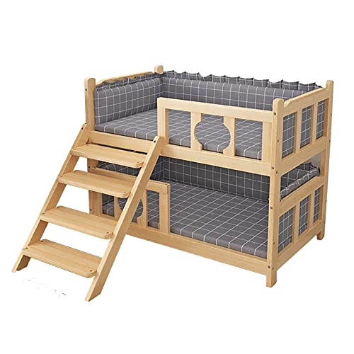 Erhöhtes Haustierbett aus massivem Holz mit grauem Kissen und Zaun für Hunde und Katzen, erhältlich in Längen von 45 cm bis 120 cm – perfekt für große/mittlere/kleine Haustiere 60 x 45 x 70 cm/23,6 x Erhöhtes Haustierbett aus massivem Holz mit grauem Kissen und Zaun für Hunde und Katzen, erhältlich in Längen von 45 cm bis 120 cm – perfekt für große/mittlere/kleine Haustiere 60 x 45 x 70 cm/23,6 x von generic