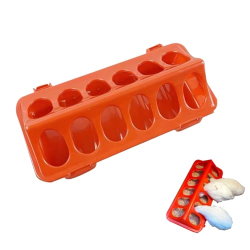 Futterspender für Küken mit Klappdeckel, Kunststoff, für kleine Geflügel, Wachtelfütterung, Entenfutterstation, kleine Geflügel-Futterschale, 12 Mulden, Spender für Hühner, Ente (1 Stück) von generic