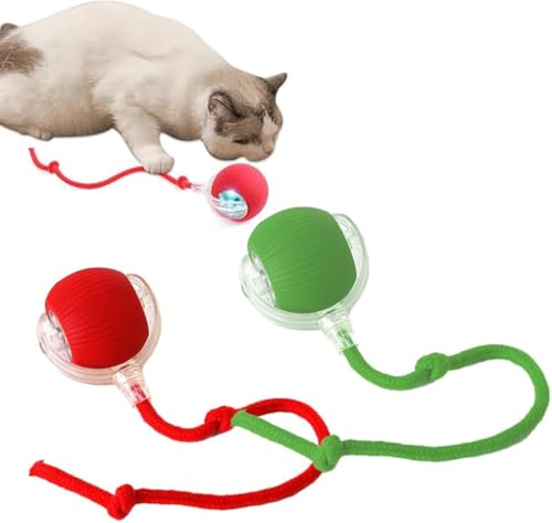 Interaktives Katzenspielzeug, Ball für Indoor-Katzen, schnelles Rollen auf Teppich, 360° intelligenter automatischer Rollball, Zwitschern und Bewegungsaktivierung, Katzenspielzeug, 2 Stück von generic