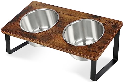 KEVIDEAWL Erhöhte Hundenäpfe für kleine mittelgroße Hunde, Holz Erhöhter Hundenapfständer mit 2 Edelstahl-Tiefnäpfen, Hundefutter und Wassernäpfen, Anti-Erbrochenes, rutschfeste Hunde Katzen KEVIDEAWL Erhöhte Hundenäpfe für kleine mittelgroße Hunde, Holz Erhöhter Hundenapfständer mit 2 Edelstahl-Tiefnäpfen, Hundefutter und Wassernäpfen, Anti-Erbrochenes, rutschfeste Hunde Katzen von kevideawl