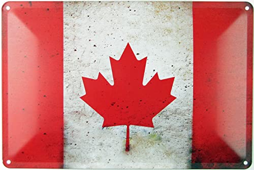 Blechschild 20x30cm gewölbt Kanada Canada Fahne Deko Vintage Geschenk Schild von Sunature