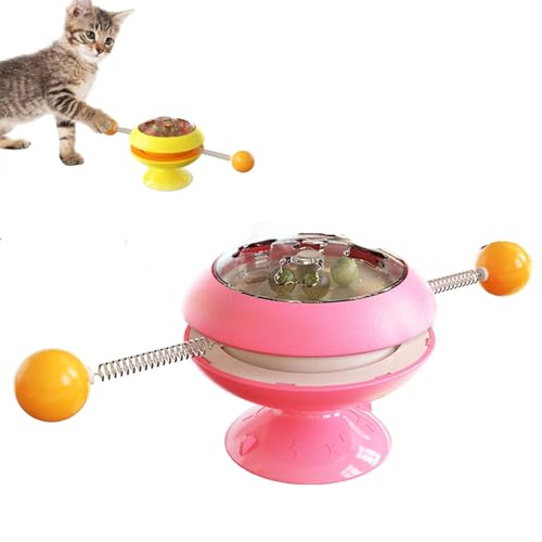 gentles Interaktives Katzenminze-Trainingsspielzeug, interaktives Ball-Katzenminze-Katzentrainingsspielzeug, interaktives Katzenminze-Spielzeug für Erwachsene Katzen im Innenbereich (1Rosa) von gentles