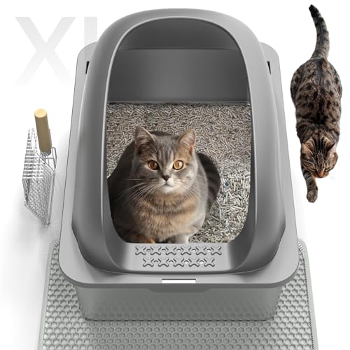 Geoorood Katzentoilette aus Edelstahl - XL Extra große Metall-Katzentoilette mit hohen Seiten für große Katzen und Kätzchen, inklusive Schaufel, Anti-Urinleckage, einfache Reinigung Geoorood Katzentoilette aus Edelstahl - XL Extra große Metall-Katzentoilette mit hohen Seiten für große Katzen und Kätzchen, inklusive Schaufel, Anti-Urinleckage, einfache Reinigung von geoorood