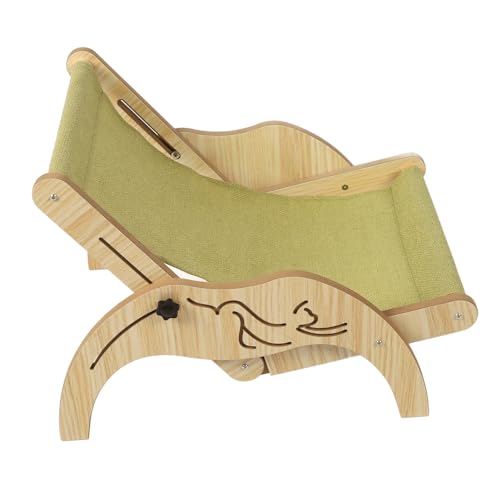 gernie Katze Hängematte Stuhl, Verstellbarer Holzrahmen Erhöhte Katzenbetten Strandstuhl All Seasons Universal Faltbare Katze Liegestuhl Kratzer Swing Stuhl für Wohnungskatzen von gernie
