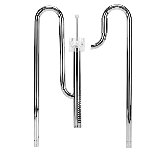 gernie Wasserregulierender Metall-Lilienrohr-Oberflächenskimmer aus Edelstahl mit 2 Acrylhaltern für Bepflanzte Aquarien, Zufluss- und Abflussrohrset, Entfernt Oberflächenschlammrohr von gernie