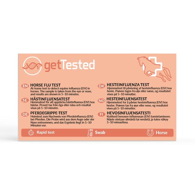 getTested Pferdegrippe Schnelltest – Equine Influenza Influenzabezogene Marker Deines Pferdes analysieren getTested Pferdegrippe Schnelltest – Equine Influenza Influenzabezogene Marker Deines Pferdes analysieren von getTested