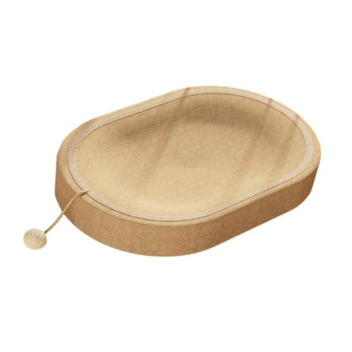 Sisal Kratzbett - Modernes ovales Loungebett für Katzen, interaktive Kratzschale & Schlafnest, 57 x 37 cm, Braun Sisal Kratzbett - Modernes ovales Loungebett für Katzen, interaktive Kratzschale & Schlafnest, 57 x 37 cm, Braun von getuse