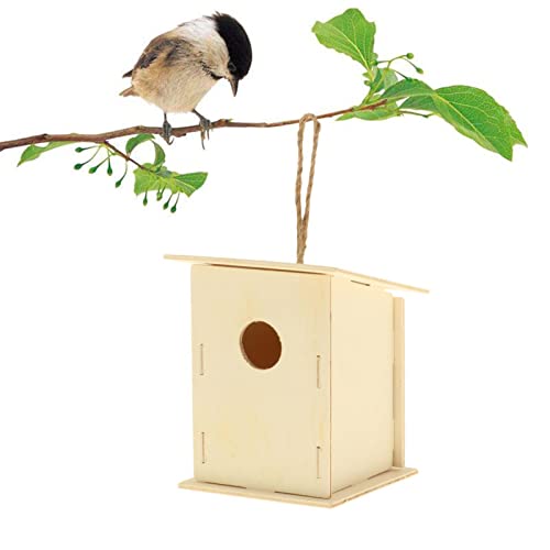 Unlackiertes Vogelhaus aus natürlichem Holz, hängendes Vogelhaus, DIY-Handwerk, Gartendekoration Unlackiertes Vogelhaus aus natürlichem Holz, hängendes Vogelhaus, DIY-Handwerk, Gartendekoration von getuse