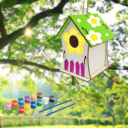 Vogelhaus-Bastelset zum Selbermachen, unlackiert, zum Aufhängen, Holzvogelhaus-Set für Kinder, Kunstprojekt, Heim- und Gartendekoration Vogelhaus-Bastelset zum Selbermachen, unlackiert, zum Aufhängen, Holzvogelhaus-Set für Kinder, Kunstprojekt, Heim- und Gartendekoration von getuse