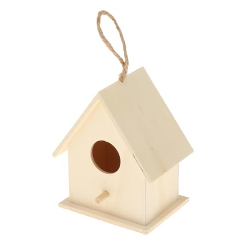 Vogelhaus aus Holz für den Außenbereich, zum Aufhängen, unfertig, Vogelfutterstation, Gartendekoration von getuse