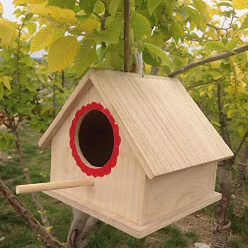 Vogelhaus aus Holz zum Aufhängen, Nistkasten mit Seil, 19 x 16 x 14 cm Vogelhaus aus Holz zum Aufhängen, Nistkasten mit Seil, 19 x 16 x 14 cm von getuse
