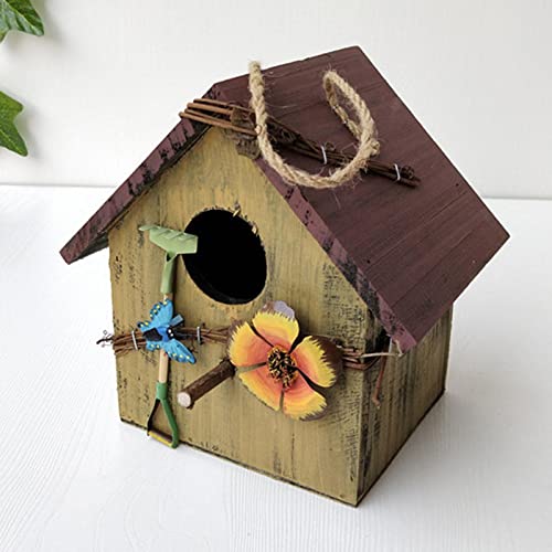 Vogelhaus zum Aufhängen, aus Holz, gelb, Gartendekoration, Innenhof, Kunst, Handwerk, umweltfreundlich Vogelhaus zum Aufhängen, aus Holz, gelb, Gartendekoration, Innenhof, Kunst, Handwerk, umweltfreundlich von getuse