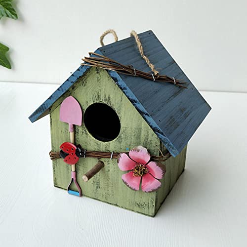 Vogelhaus zum Aufhängen, aus Holz, ländlicher Innenhof, Gartendekoration, umweltfreundlich, handgefertigt für den Außenbereich Vogelhaus zum Aufhängen, aus Holz, ländlicher Innenhof, Gartendekoration, umweltfreundlich, handgefertigt für den Außenbereich von getuse