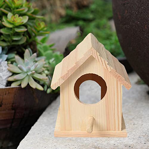 Vogelkäfighaus aus Holz, Brutnest für Sittiche, Wellensittiche, Nymphensittiche, Naturholz, Vogelhaus, Hängedekoration Vogelkäfighaus aus Holz, Brutnest für Sittiche, Wellensittiche, Nymphensittiche, Naturholz, Vogelhaus, Hängedekoration von getuse