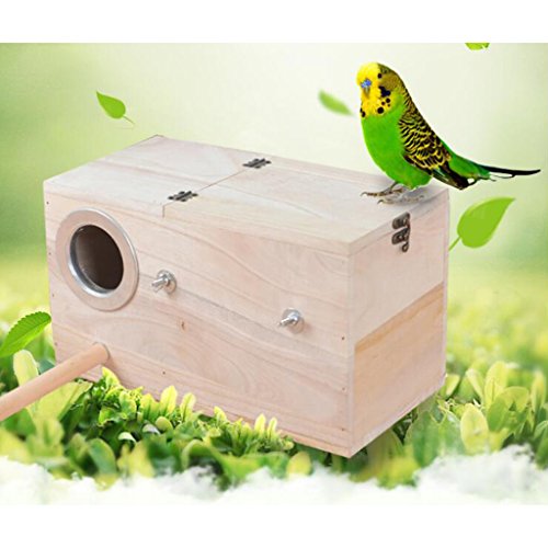 Wildvogel-Nistkasten aus Holz für den Garten, mit aufklappbarer Abdeckung, zur Vogelbeobachtung, 12 x 12 x 19,5 cm Wildvogel-Nistkasten aus Holz für den Garten, mit aufklappbarer Abdeckung, zur Vogelbeobachtung, 12 x 12 x 19,5 cm von getuse
